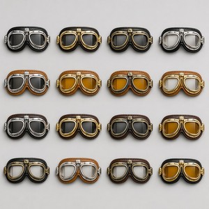 Broche en émail personnalisée style lunettes d'aviateur vintage, badge métallique rétro steampunk, bijou, vente en gros, usine OEM ODM, cadeau promotionnel - Product Image 4