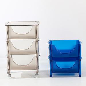Carrito de Almacenamiento Acrílico Portátil con Ruedas, 3 Niveles, Rectangular, Transparente, para Organizar la Sala de Estar y Almacenar Alimentos - Product Image 4