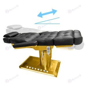 Muebles de Spa, Camilla estética con Base dorada, motores 3/4, cama de acero inoxidable Facial eléctrica negra, sillas de salón de belleza - Product Image 3