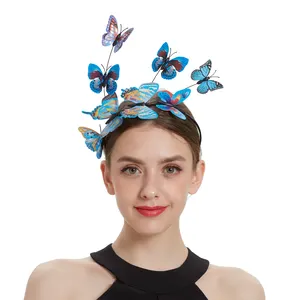 Bando Kupu-kupu untuk Wanita, Topi Kepala Simulasi Kupu-kupu Cantik
