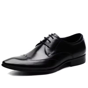 Chaussures habillées pour hommes en cuir véritable de luxe, formelles, à lacets, imperméables, légères et respirantes pour le travail au bureau, les occasions de mariage - Product Image 5