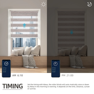 Stores verticales en tissu zébré électriques modernes Fortune avec télécommande intégrée, occultantes, unies, imperméables pour fenêtres françaises, salon - Product Image 3