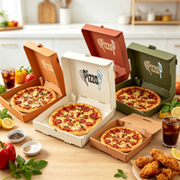 Boîtes à pizza ondulées de différentes tailles et types SP4839 pour la livraison à emporter des restaurants