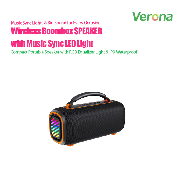Outdoor Portable Waterproof Wireless Boombox Speaker with Built-in Battery Colorful RGB Light TWS Function 30-50W Output Power