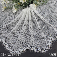 Tissu français de dentelle de Chantilly noir de haute qualité de prix usine pour la robe de dames