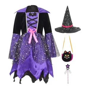 Hallows Dress Up Party Robe de sorcière fille violette pour jeu de rôle ZMHC-039