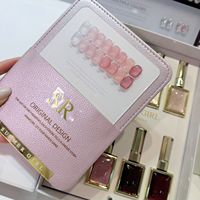 Ensemble de vernis à ongles en gel UV transparent rose nude effet verre, 8 couleurs, design original SR, pour salon de manucure