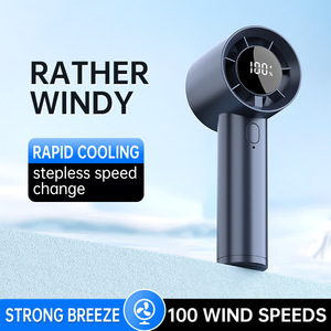 Ventilador de mano con pantalla digital, 100 velocidades, recargable por USB, mini ventilador con soporte para teléfono - Product Image 4