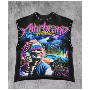 Camiseta sin mangas estilo Y2K, moda <span class=keywords><strong>de</strong></span> verano, retro, cuello redondo, para playa, estilo gótico americano, con diseño <span class=keywords><strong>de</strong></span> tachuelas. - Product Image 6