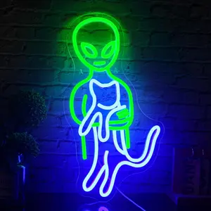 Insegna verde aliena al Neon per gli uomini Cave ha portato luce festa ragazzi ragazze regali per bambini