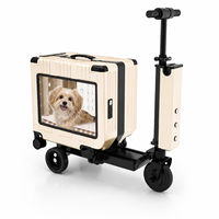 Scooter Électrique Portable pour Animaux de Compagnie, Transporteur 42L en PC et Alliage d'Aluminium, Boîte de Voyage pour Chats et Petits Chiens, Idéal pour les Promenades en Extérieur