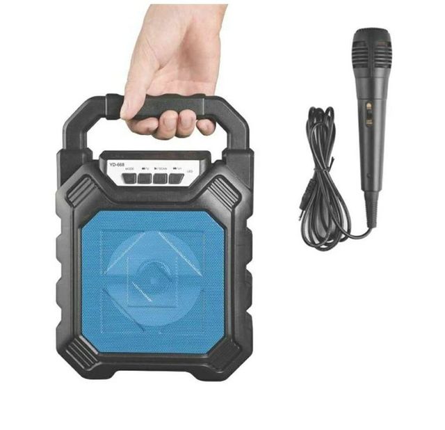YD-668 Outdoor Wireless Portable Speaker Super Bass with USB/TF/AUX/FM Radio Boom Box Subwoofer with Mic