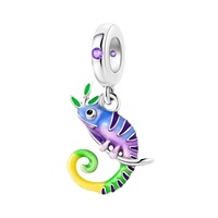 Accessoires perlés en argent 925 plaqué cuivre au design original, pour la création de bracelets et colliers DIY à l'effigie d'animaux mignons, idéal comme cadeau, fabriqué à Shenzhen, pour l'exportation transfrontalière.