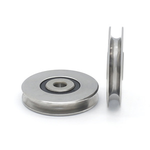 จำหน่ายลูกล้อรูปตัวยูสแตนเลสจากโรงงานโดยตรง ลูกกลิ้งแบบไม่มีมาตรฐาน ล้อนำสายสลิง ขายส่ง - Product Image 1