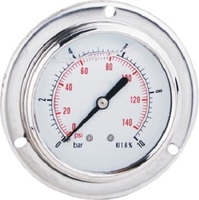 Jauge de pression remplie d'huile, type à bride, 63mm, YN63ZQ2