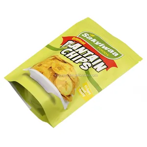 Fornitore della cina foglio di alluminio richiudibile logo personalizzato ziplock apple potato chip piantaggine banana chips packaging bags