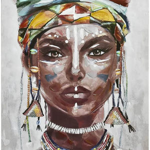 <span class=keywords><strong>Grandi</strong></span> <span class=keywords><strong>Stampe</strong></span> <span class=keywords><strong>su</strong></span> <span class=keywords><strong>Tela</strong></span> e Arte Murale per Casa, Quadri Moderni 3D Dipinti a Mano di Donna Indiana Colorata - Product Image 1