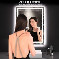 Manufacturer Wholesale Frameless Rectangle Float Glass LED Mirror Luxury Modern Large Bathroom Smart Mirror Touch Switch IP44