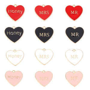 Ciondolo a Cuore in Lega con Effetto Goccia d'Olio, Accessori per Gioielli MRS <span class=keywords><strong>MR</strong></span> Love, Collana Fai-da-Te per Coppie di San Valentino - Product Image 2