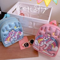 Sac à dos licorne de dessin animé en PU léger avec fermeture éclair, idéal pour les garçons et les filles – Collection 2024 à prix réduit