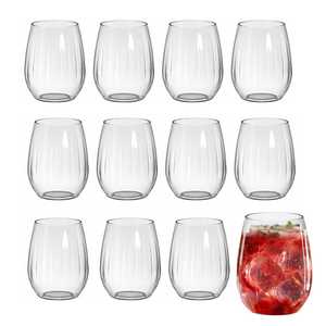 Bicchieri Trasparenti per Liquori 500cc Modello Venezia a Righe, Bicchieri Infrangibili in Plastica - Product Image 5