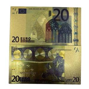 Free Shipping 5 10 20 50 100 200 500 1000 Euro Plastic Gold Plated Banknote - Product Image 4