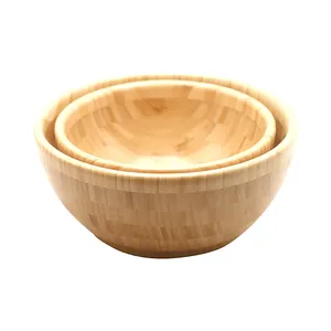 Japanese-Style Flat-Bottomed Acacia Wooden Bowl Hotel Restaurant Kitchen Tableware Salad Bowl Whole Wooden Soup Bowl