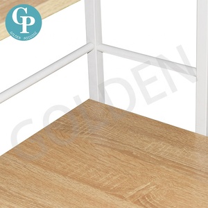 <span class=keywords><strong>Escritorio</strong></span> de Computadora de Madera Blanca <span class=keywords><strong>con</strong></span> Estante Lateral, Mesa de Trabajo de Oficina <span class=keywords><strong>con</strong></span> Estantería de 4 Niveles para Escribir - Product Image 5