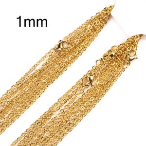 Chaîne Rolo à maillons ronds en or 18 carats de 1 mm/2 mm, en acier inoxydable 316L, collier chinois de bonne qualité à prix abordable - Product Image 3