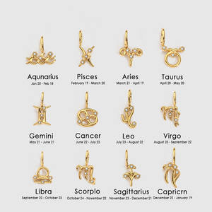 Pendentif en acier inoxydable incrusté de zircon, certifié CE, vente en gros d'usine, douze signes du zodiaque - Product Image 6