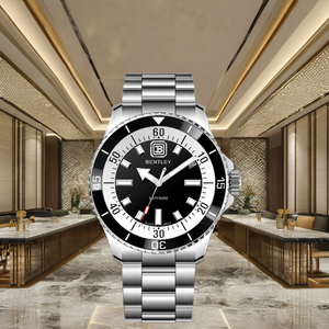 Pièce de quartz en acier inoxydable audacieux faite pour les hommes avec affichage lumineux et bord quotidien - Product Image 1