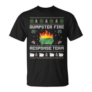 T-shirt avec motif de Noël de l'équipe de lutte contre les incendies Dumpster Fire Response Team Ugly Sweater - Product Image 1