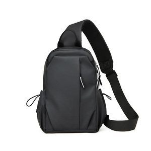 Sac bandoulière en nylon tendance pour homme OEM avec doublure en polyester, imperméable, antivol, fermeture éclair, sacs de poitrine - Product Image 5
