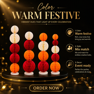 Grandes Bolas de Papel de Panal Multicolor de 12 Pulgadas, Adornos Colgantes para Techo para Fiestas y Eventos - Product Image 5