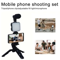Nouveau kit vidéo avec trépied pour microphone LED, perche à selfie et trépied pieuvre pour la photographie sur téléphone et appareil photo