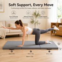 Tapis de protection pliable en mousse haute résilience premium avec revêtement en vinyle, diamètre 150 cm, pour la pole dance et le yoga aérien