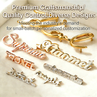 Fabrication en gros, étiquettes métalliques personnalisées de haute qualité, design de mode, logo de marque, étiquette métallique pour sac à main/vêtements