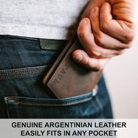 Portefeuille fin personnalisé pour cartes de crédit avec blocage RFID en cuir véritable pour hommes