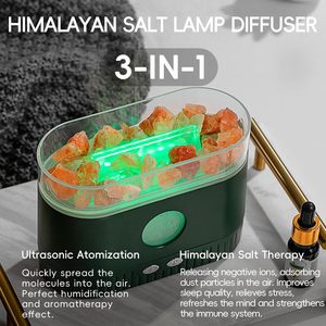 3-in-1 điện hương liệu ngọn lửa tinh dầu khuếch tán 7 màu <span class=keywords><strong>LED</strong></span> ánh sáng Muối Himalaya đèn nhà Yoga nhựa kim loại - Product Image 3