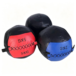 Medicine Ball 5 Kg PU Material <b>Strength</b> <b>Training</b> Durability Black Red Blue Color - Product Image 1