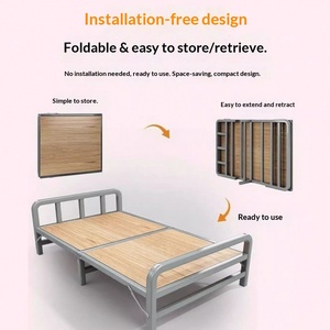 Letto Pieghevole in Ferro Regolabile 1,5m, Struttura Letto Singolo Imbottita Morbida, Robusta e Durevole, Arredamento Moderno per Camera da Letto - Product Image 4