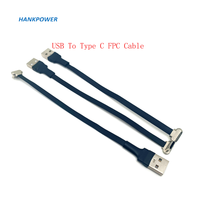 Cable USB C Plano y Delgado para FPV, Cable Flexible de Ángulo Recto Tipo C a USB A