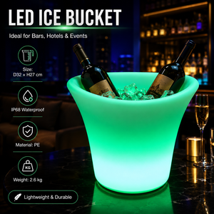 Cubo de Hielo de Plástico Impermeable de 5L con Luz LED RGB Recargable, Doble Pared, para Bar, Ambiente Festivo, Fiestas, Certificado CE, Duradero - Product Image 2