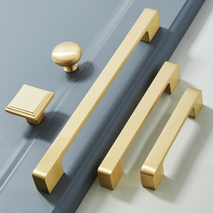 Brass <strong>Wardrobe</strong> Door <strong>Handle</strong> Cabinet Drawer Curved Rounded Corners Modern Simple American Light Luxury <strong>Gold</strong> Cabinet Small <strong>Handle</strong> - Product Image 1