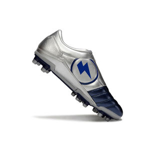 Zapatos <span class=keywords><strong>de</strong></span> Fútbol Clásicos Azules <span class=keywords><strong>de</strong></span> Corte Bajo, Chuteira con Cordones, <span class=keywords><strong>Botas</strong></span> <span class=keywords><strong>de</strong></span> Fútbol <span class=keywords><strong>de</strong></span> Cuero Suave Tipo <span class=keywords><strong>Canguro</strong></span>, T90 FG, Tacos Personalizables - Product Image 4