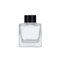 Bocal diffuseur de parfum en verre carré vide avec bouchon à vis et impression sérigraphiée