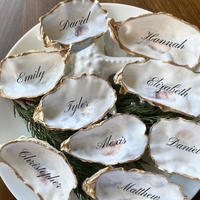 Autocollant personnalisé en vinyle pour nom, coquillage naturel, artisanat, cadeau personnalisé DIY, décoration de table coquillage de plage