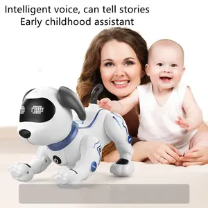 Robô cão inteligente que cão dança, brinquedo de controle remoto eletrônico rc programável para cachorros