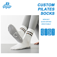 Chaussettes de yoga antidérapantes avec logo personnalisé, chaussettes de Pilates antidérapantes, chaussettes en coton respirantes pour femmes, studio de fitness, vente en gros
