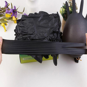 Gants jetables en nitrile noirs épaissis de 9 pouces pour la vaisselle domestique, le tatouage, la broderie et les utilisations de protection - Product Image 1